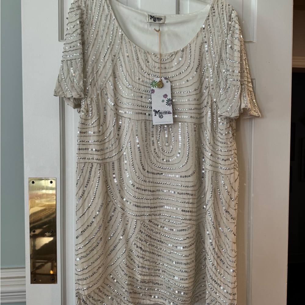 Show Me Your MuMu Silver Sequin Mini Dress